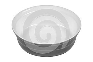 Stainless steel bowl isolated on a white
