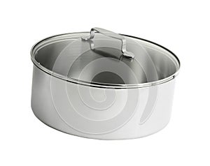 Stainless steel cooking pot isolated