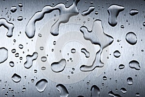 Stainless Steel Drops Water Background