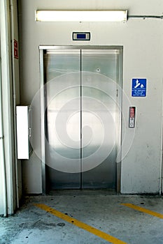 Stainless steel elevator doors