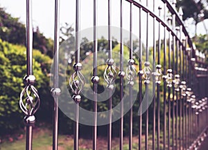 Stainless steel fence is bent into a spiral shape to prevent intrusion