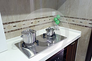 Stainless steel gas stove and soup pots