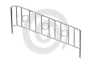 Stainless steel handrails stairs for wall mounting isolated on white background