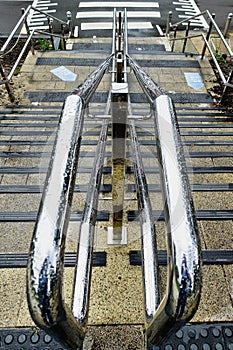 Stainless Steel Handrails on Wet Steps