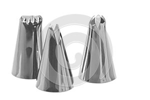 Stainless Steel Icing Nozzles Isolated