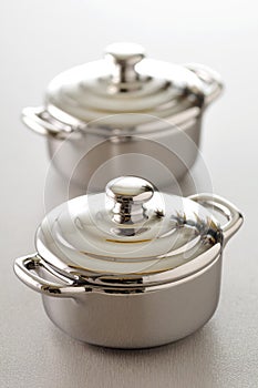 Stainless steel individual cooking pots