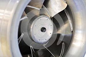 stainless steel industrial extractor fan close up