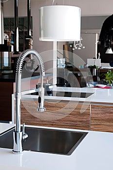 Stainless steel kitchen faucet