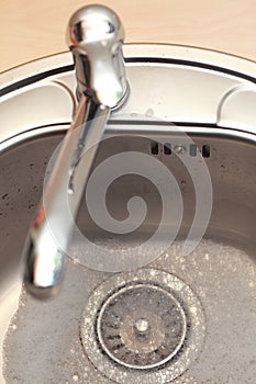 Stainless steel kitchen faucet and sink