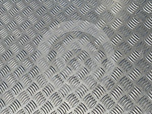 Stainless steel metal plate flooring with crosshatch non-slip texture