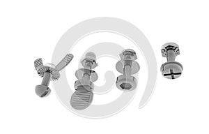 Stainless steel metallic screws