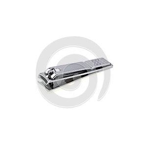 Stainless steel nail clippers isolated on a white background