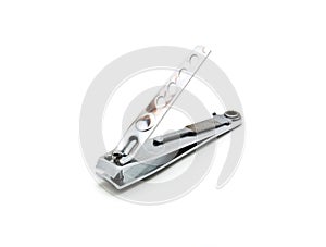 Stainless steel nail cutter Isolated object on white