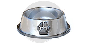 Stainless steel pet food bowl 3D