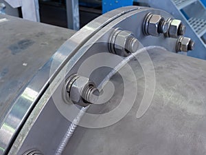Stainless steel pipe, flange and bolts