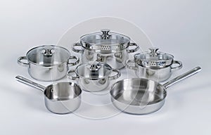 Stainless steel pots and pans