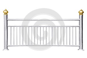 Stainless steel railing isolated on white