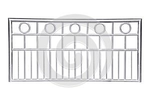 Stainless steel railing isolated on white