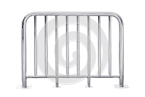 Stainless steel railing isolated on white background