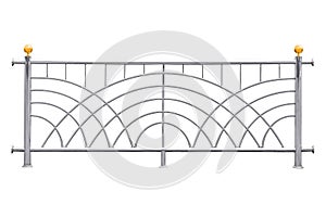 Stainless steel railing isolated on white background work with clipping path