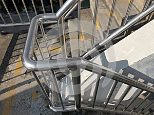 Stainless steel railing of overpass