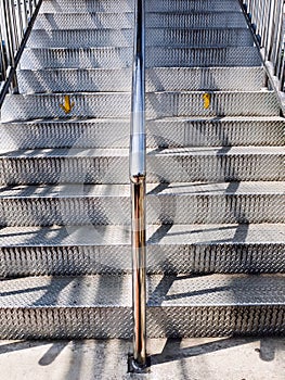 Stainless steel railing of overpass