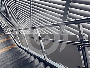 Stainless steel railing at station.Fall Protection.