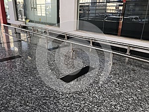Stainless steel rails for keeping Shopping trolley vehicles in line so that customers can take