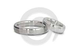 Stainless steel ring type joint gasket isolate on white background with clipping path. photo