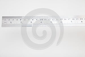 Stainless steel ruler with inches and centimeters