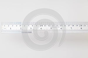 Stainless steel ruler with inches and centimeters