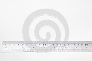 Stainless steel ruler with inches and centimeters