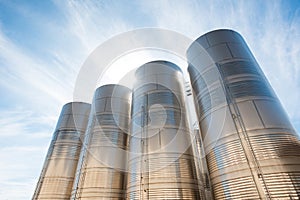 Stainless steel silos