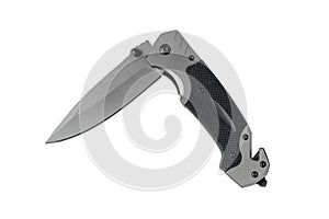 Stainless Steel Tactical Folding Knife, Clasp Knife on iSolated White Background