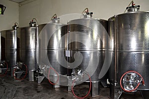 Stainless steel tanks for a fermentation of wine modern manufacture of winemaking