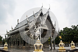 Stainless steel temple in Ratchaburi Thailand