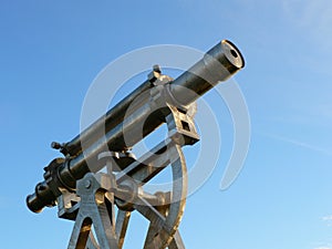 Stainless steel theodolite sculpture in Consett