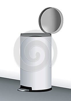 Stainless steel trash can