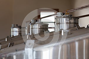 Stainless steel wine tanks top doors