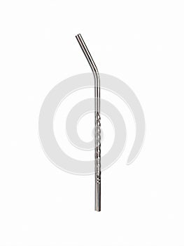 Stainless straw isolated on white background