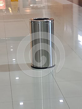 a stainless steel bin in roxy mall at jember photo
