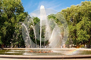 Staint Petersburg, fountain in front of the Admiralty. Russia.