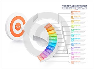 stair arrow infographic timeline template background