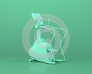 Stair Climber gym equipments,  in monochrome blue color background,3d Rendering