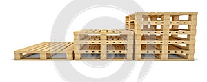 Stair of euro pallet. Front view