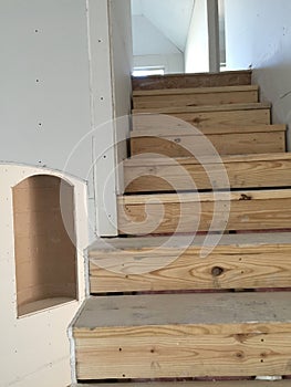 Stair footplate of house under construction