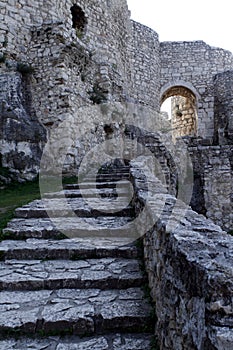 Schody do stredovekého hradu Spišský Hrad na Slovensku