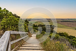 The stair leading to Mt Schank Lookout Point