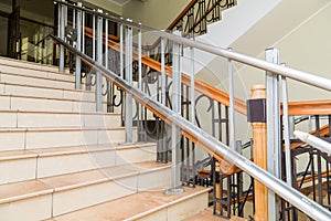 Stair lift for the disabled. Stairs of public building