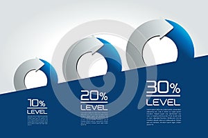 Staircaise infographics slide. Circle, round divided in two arrows infographic. Template, scheme, diagram, chart, graph